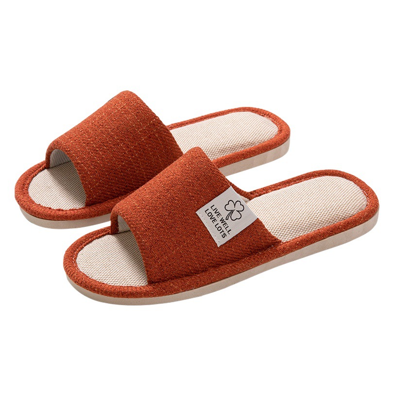 Linen Slippers for Men and Women Home Indoor Anti-slip Sweat-absorbent High-grade Breathable Cotton and Linen Couple Slippers