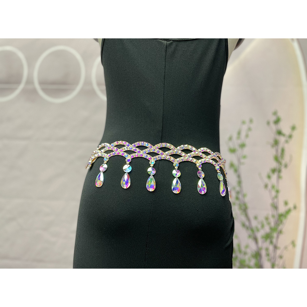 Dance Wings New Belly Dance Wave Waist Chain Heavy Industry Hot Diamond Oriental Dance Performance Accessories Waist Chain