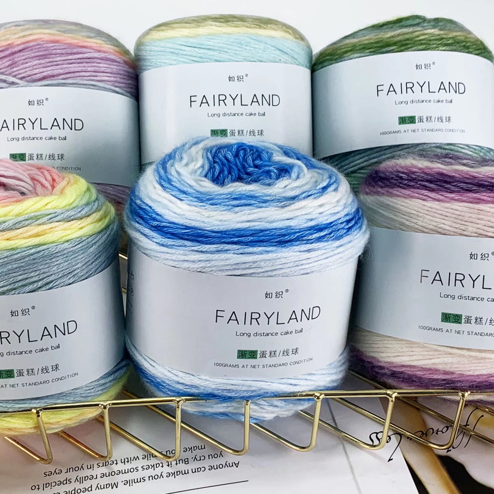 Cake line dyed gradient milk cotton thick two two large cotton wool wool wholesale crochet scarf thread material bag