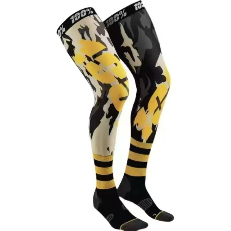 Picture of in stock New 100% Four-color Cross-country Motorcycle Stretch Ice Silk Pressure Non-slip Men's and Women's Mechanical Leg Inner Wear Stockings