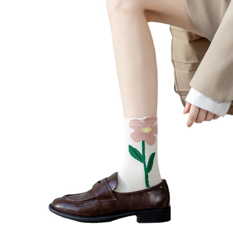 Casual Cotton Socks Cute Style Stereo Flower Cotton Socks 22 Autum New Socks Wholesale