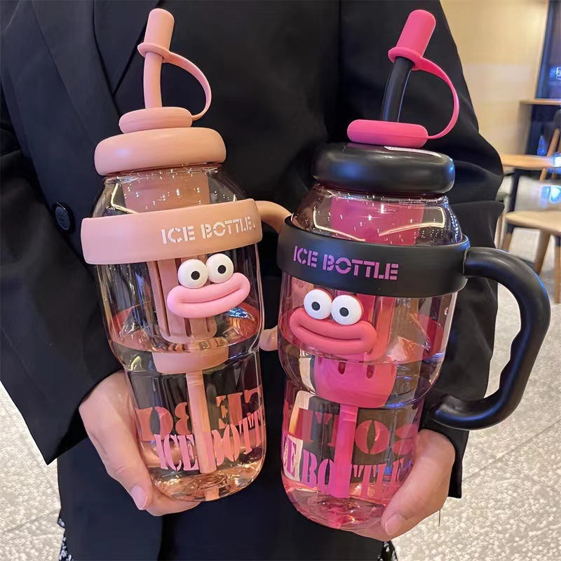 Picture of Net red belly cup high color value large capacity handle cup summer ice cup plastic straw cup 2025 new