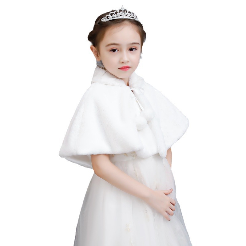 Picture of Children's dress shawl women's Cape flower children's autumn and winter girls small Cape Princess skirt coat warm wholesale