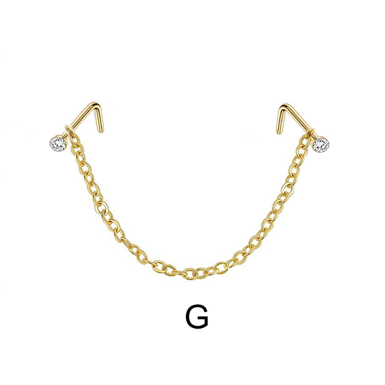 Picture of Stainless steel nose ring nose nail nose chain Amazon new nose chain puncture jewelry nose chain
