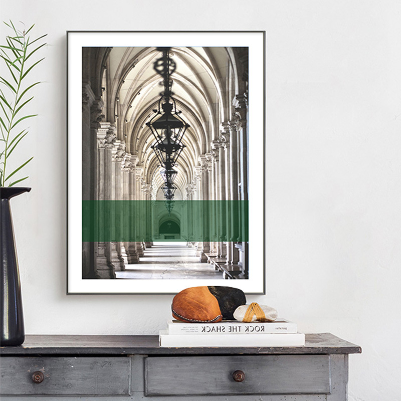 Modern Light Luxury Living Room Decorative Painting Corridor Wall Background Wall Abstract Hanging Painting Architectural Space Extension Mural