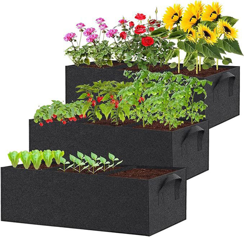 Thickened Non-woven Garden Rectangular Flower Pot Container for Carrot Onion Flower Fruit Rectangular Planting Bag