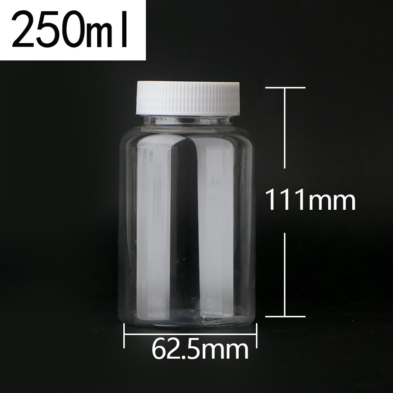 Picture of 30 50 100ml Transparent Plastic Bottle Medicine Bottle Capsule Bottle Pet Sub-Bottle Wide Mouth Bottle Health Care Product Bottle