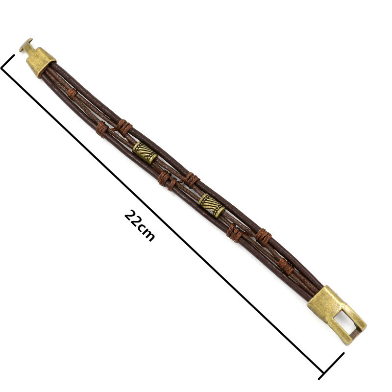Picture of Amazon AliExpress Bracelet Men's Vintage Bracelet Wristband Brown Braided Leather Cord Bracelet