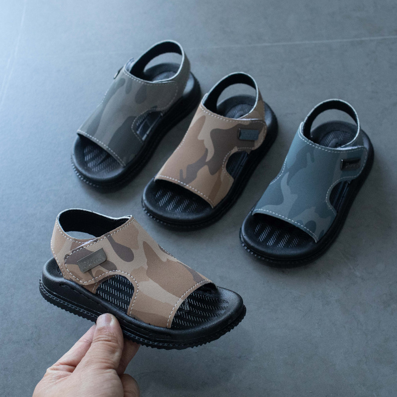 Children's Sandals Men's Summer 1-16 Years Old Children's Leather Beach Shoes Non-slip Wear-resistant Soft Bottom Soft Surface