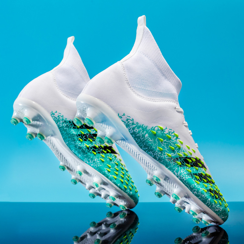 Picture of Falcon high-top football shoes long nail AG youth middle school student sneakers sports artificial lawn TF broken nail men