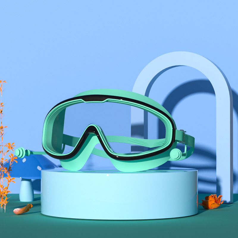 Picture of Factory Direct children's swimming goggles girls boys large frame waterproof anti-fog HD transparent student baby swimming glasses