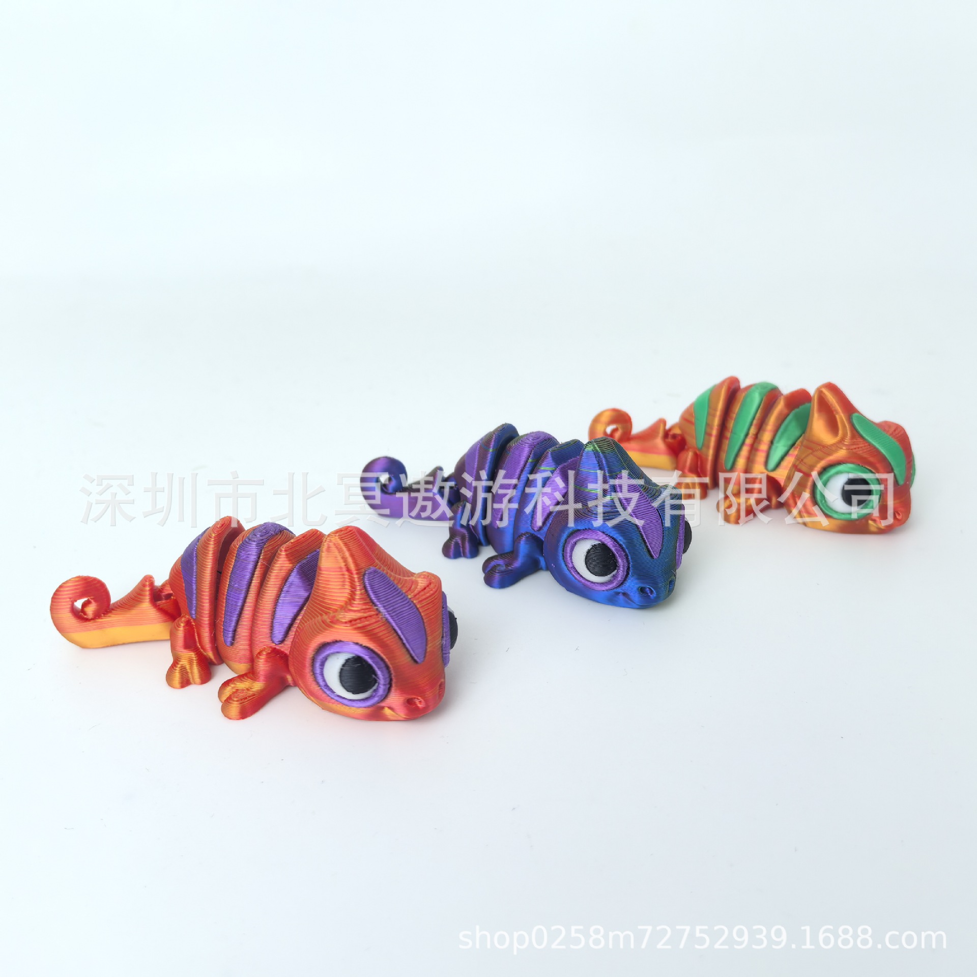 3D Print Chameleon Keychain Backpack Hanging Cute Chameleon Gradient Toy Animal Jewelry