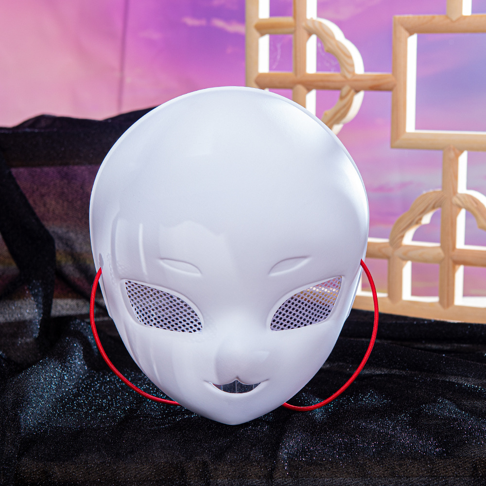 New Mesh Mute White Dolly Face White Embryo Mask COS Party Hand-painted Plain Embryo White Mask Fox Face