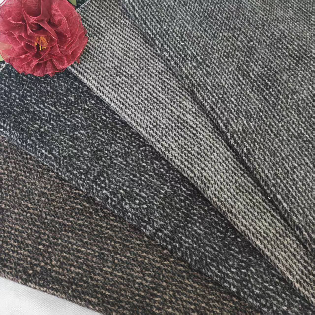 Picture of Shaoxing manufacturer spot 25 new smooth wool vertical strip coat wool fashion shoes and hats luggage strips coarse woolen fabric