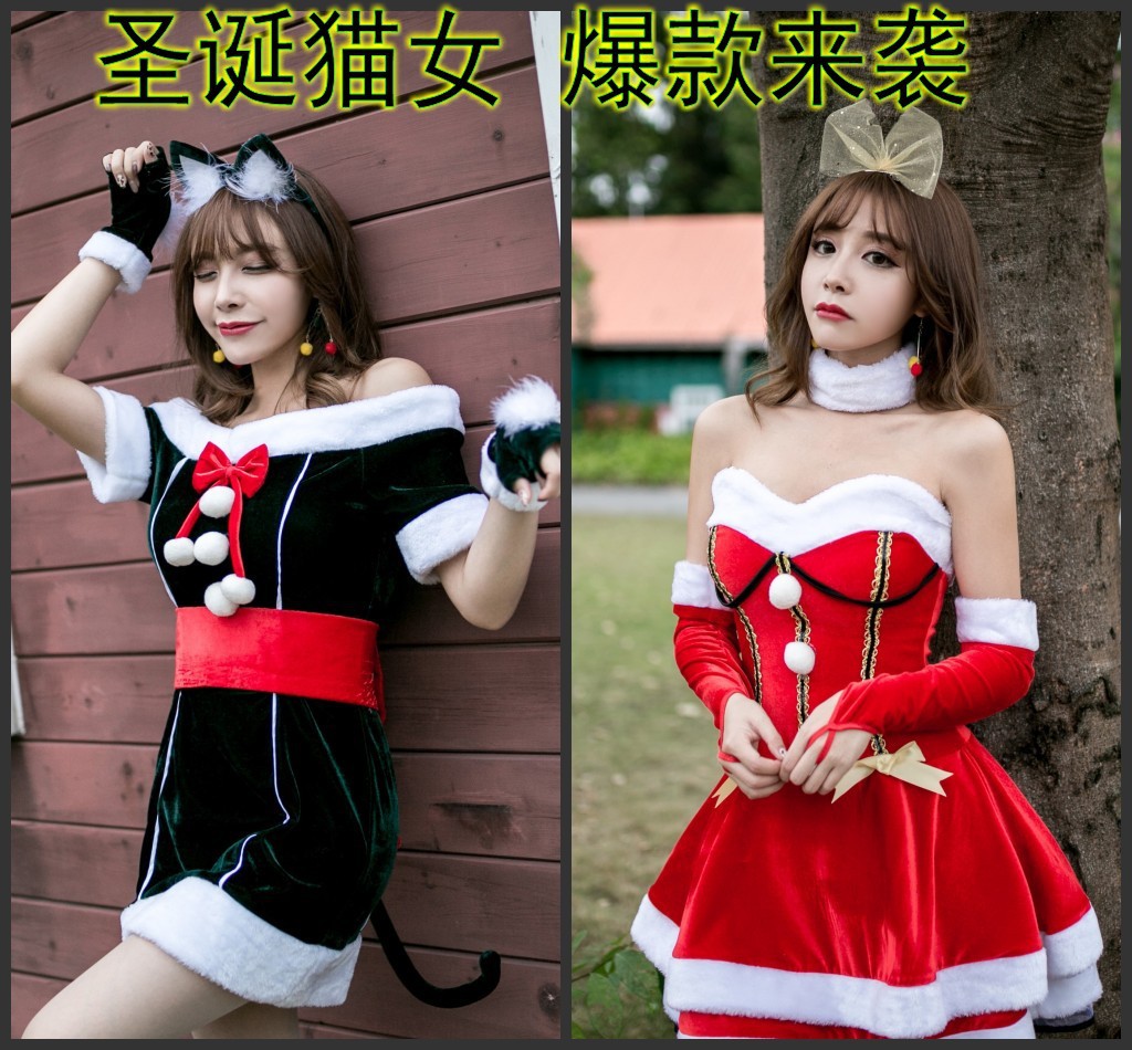 Real shot code New Princess Christmas bar singer performance DS Christmas party dress Carnival uniform