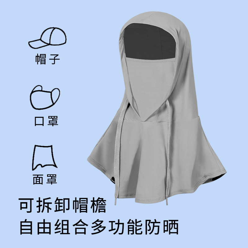 Picture of Outdoor Cycling Sun Hat, Sun Protection Mask, Large Size Neck Guard, Full Face Uv Protection, Ear Hanging, Ice Silk Face Covering