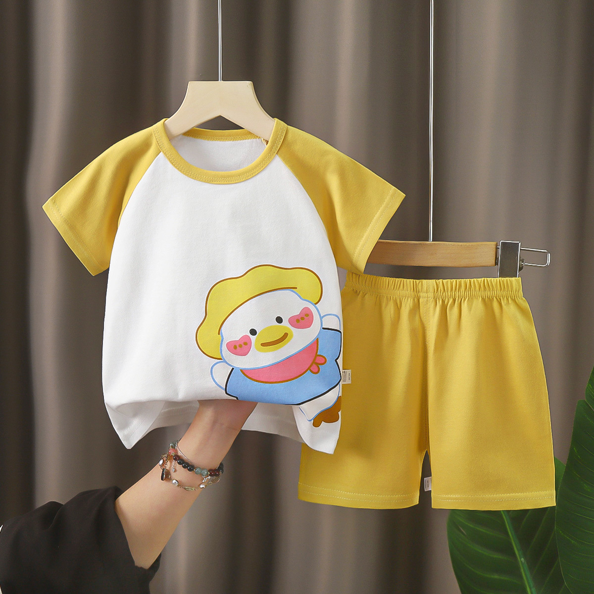 Picture of Children's Short-Sleeved Suit Pure Cotton Summer New Baby Boy Summer T-Shirt Girl Clothing Thin Kidsren's Clothing Carefully Selected
