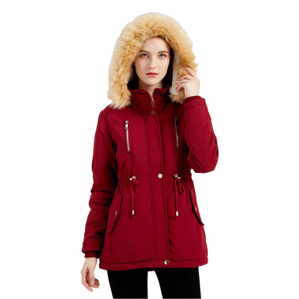 Russian Winter Slim Fit Cotton Coat Russian Winter Women's Detachable Cap