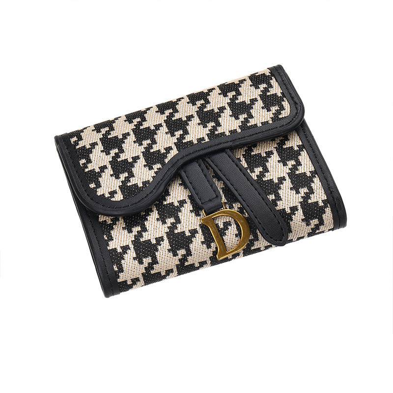 Picture of European and American retro wallet ladies long large capacity D-buckle multi-card foreign trade multi-functional three-fold clutch wholesale