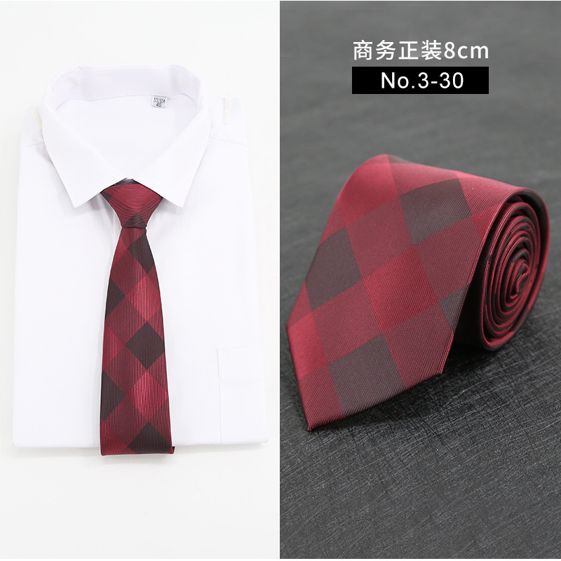 Picture of New Style Tie Men's Formal Business Casual Simple Style Solid Color Striped Arrow-Shaped Tie Manufacturer Ready Stock Wholesale