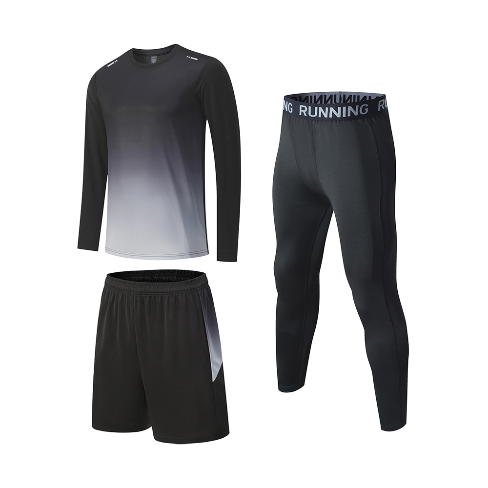 Picture of Cross-border Sports suit Men's Fitness Clothes Running Equipment Morning Running Clothes Cycling Training Room Tight Quick Dry Clothes Wholesale