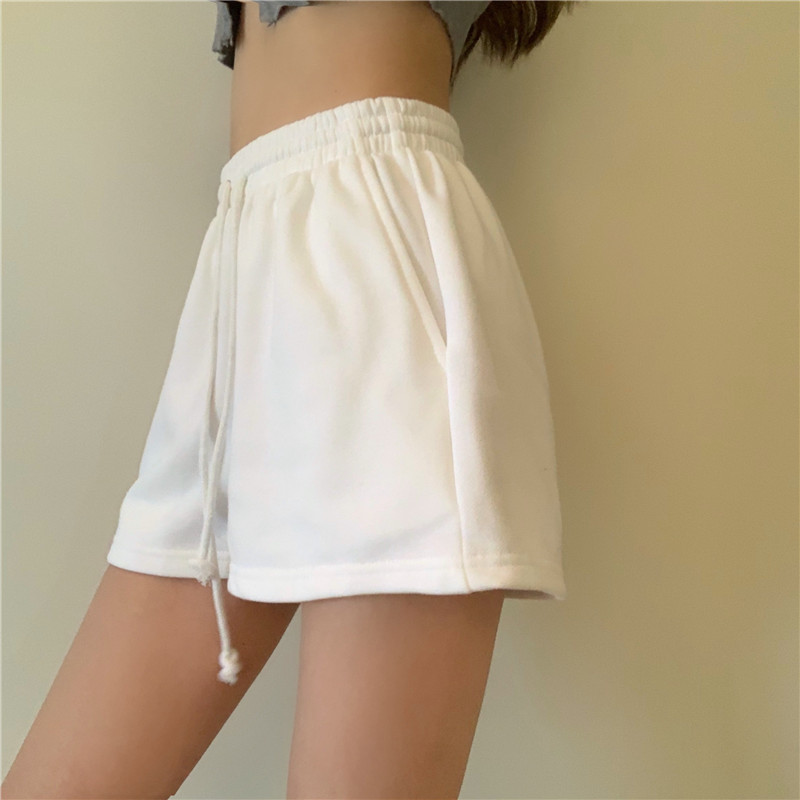 Picture of Loose casual sports pants ladies summer high waist slim straight pants 2022 new students wide leg short pants