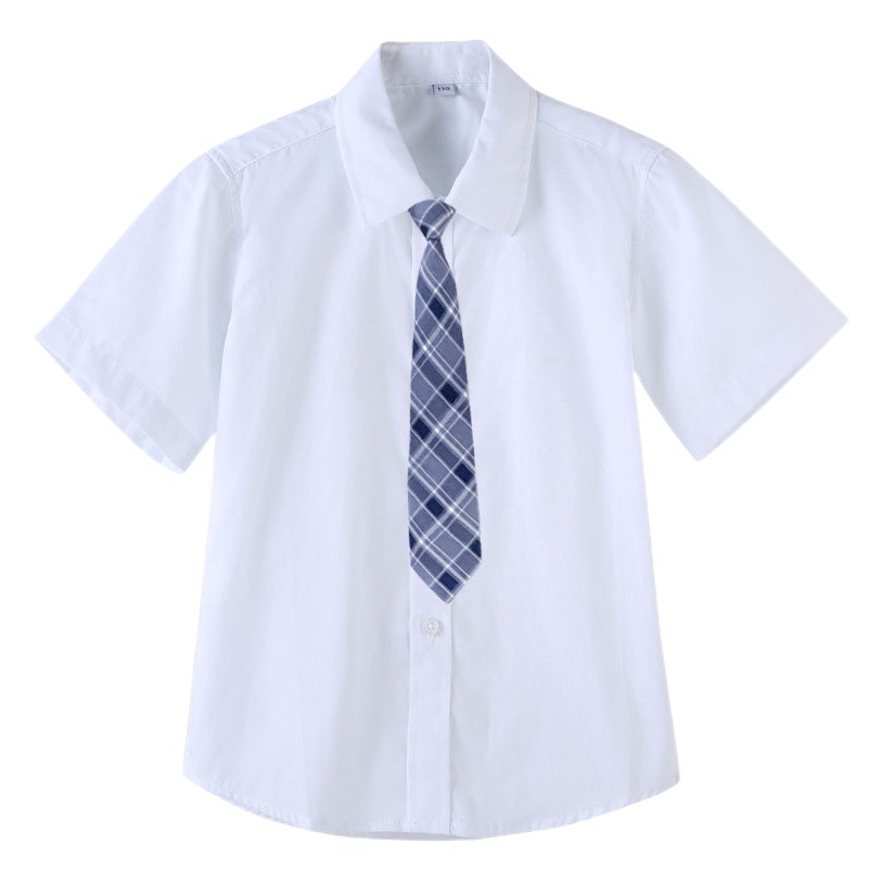 Boys' White Shirts, Kidsren's School Uniforms, Class Uniforms, Spring & Fall Long-Sleeved School Uniforms, Primary and Secondary School Students' White Shirts, Pure Cotton