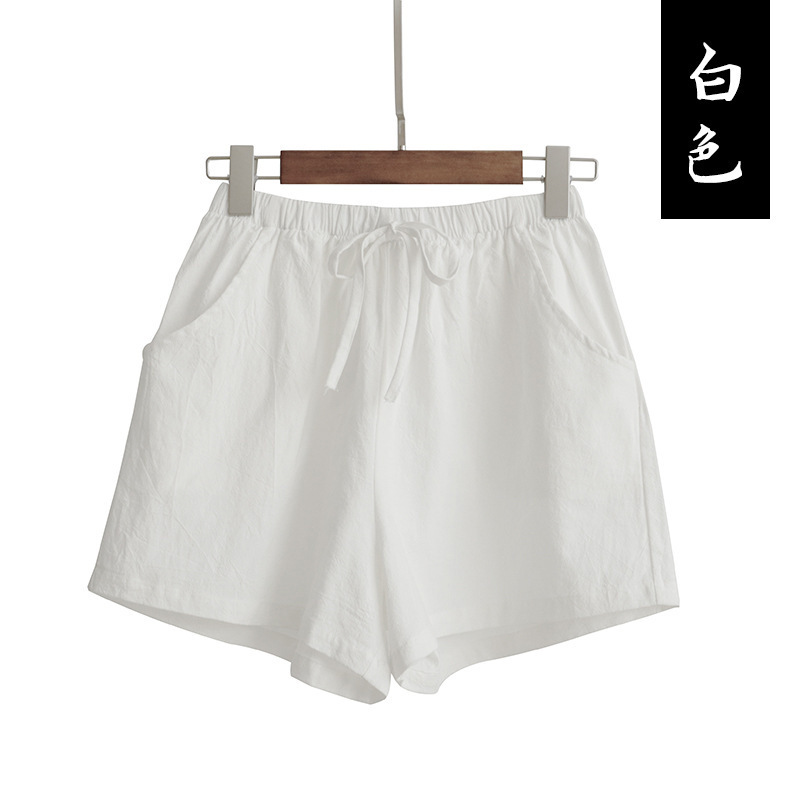 Picture of 2022 New High Waist Cotton and Linen Shorts Women's Linen Slim Loose Hot Pants Large Size Thin Casual Elastic Waist Pants