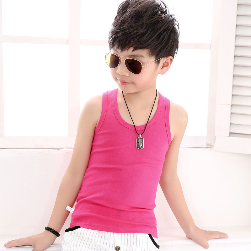 Picture of Children's Cotton Boys' I-shaped Hurdle Girls' Small Camisole Underwear Summer Girls' Undershirt