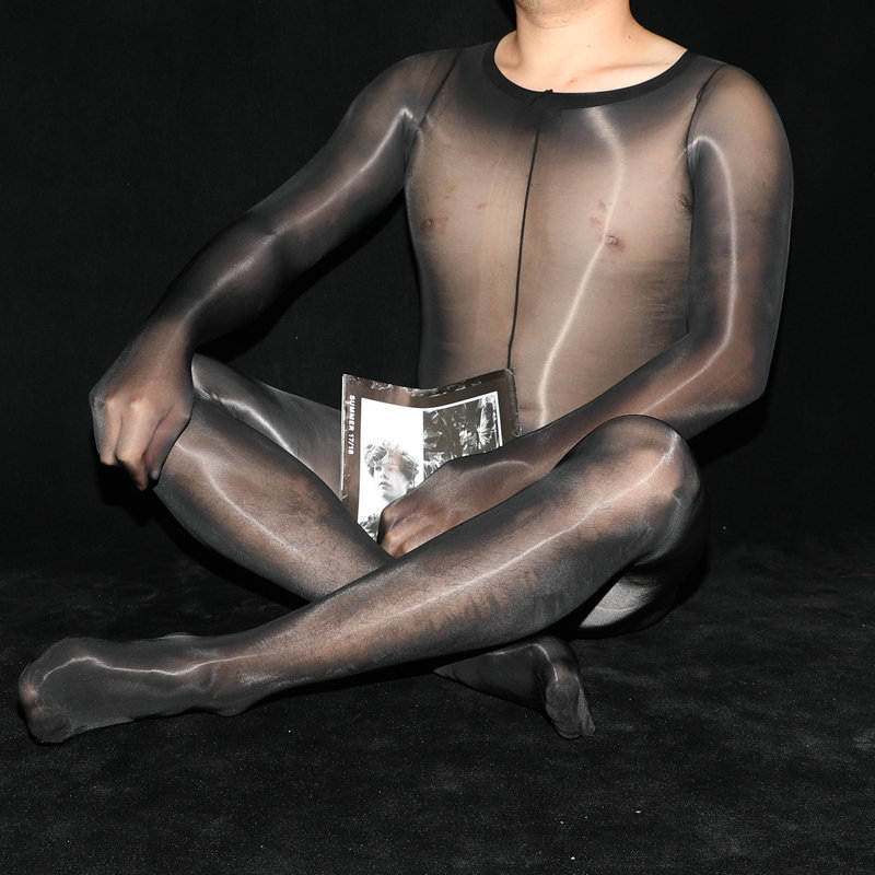 Picture of AliExpress large size shiny full body stockings jumpsuit shiny 912 needle with jj suit men's God pants full body stockings