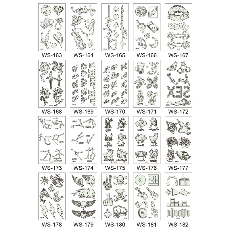 Picture of New Luminous Tattoo Sticker Nightclub Bar Music Festival Carnival Party Tattoo Sticker Note Glow Cool Face Sticker