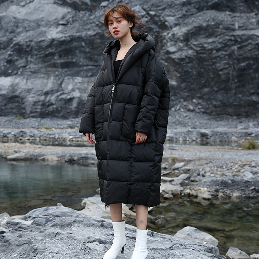 European and American style winter New design sense cross-border Women's windproof loose-fit padded cotton-padded jacket long hooded coat for women