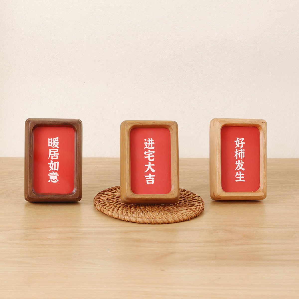 Picture of Black Walnut Solid Wood Polaroid Magnetic Photo Frame Mini Refrigerator Magnet 3inch Id Photo Display Banknote Collection Frame