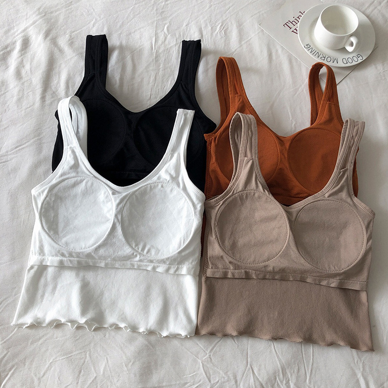 Picture of Internet Celebrity Blast/Seamless Fixed Cup Chest Pad Wrapped Chest Women Sexy Sports Running Long Bra Vest Underwear