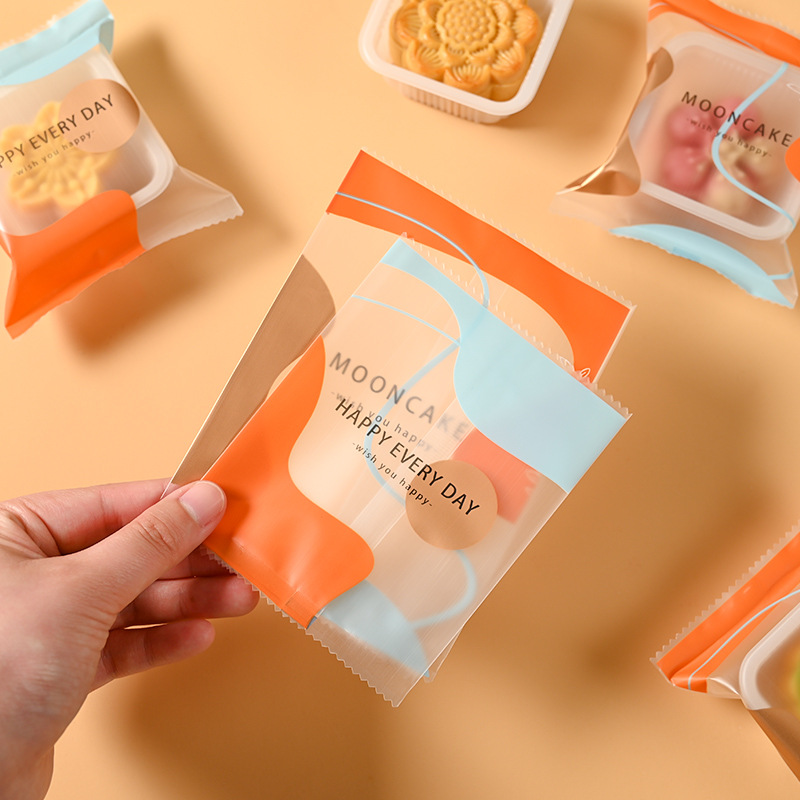 2025 Internet Celebrity New Entry Light Luxury Mooncake Packaging Bag Translucent Frosted Ice Skin Egg Yolk Machine-sealed Bag