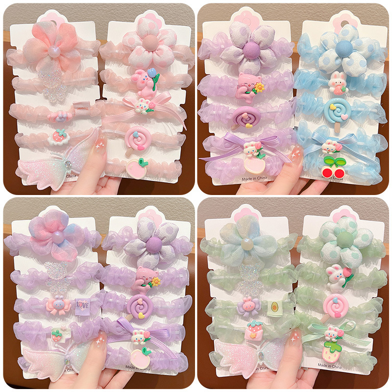 Picture of Summer children's ball head rubber band hair rope new little girl tie head high elastic hair band hair accessories do not hurt hair headdress