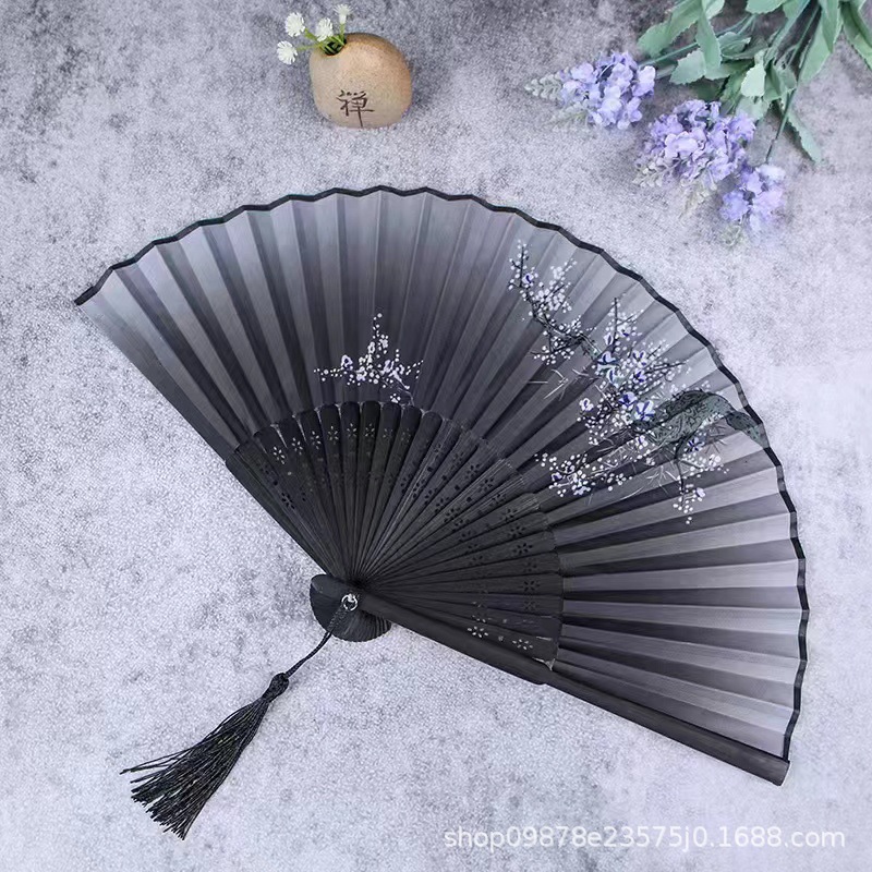 Picture of Folding Fan Bamboo Ancient Fan Student Girl Chinese Style Small Fan Scenic Spot Export Wholesale Retail Gift Decorative Fan