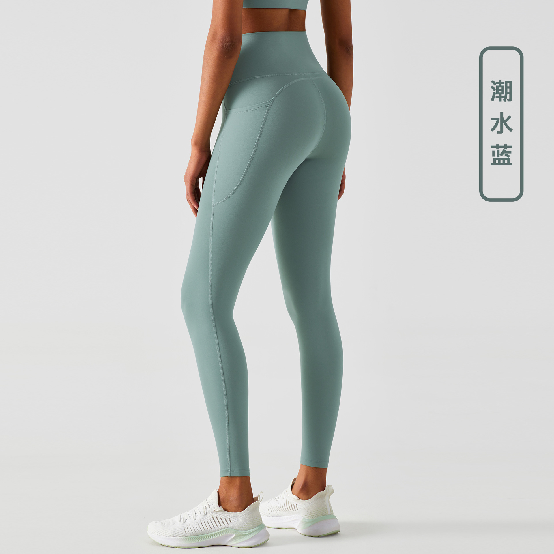 Picture of European and American New Carbon Scrub Naked Yoga Pants Running Outdoor Sports Tight Pants High Waist Beautiful Hip Fitness Pants for Women