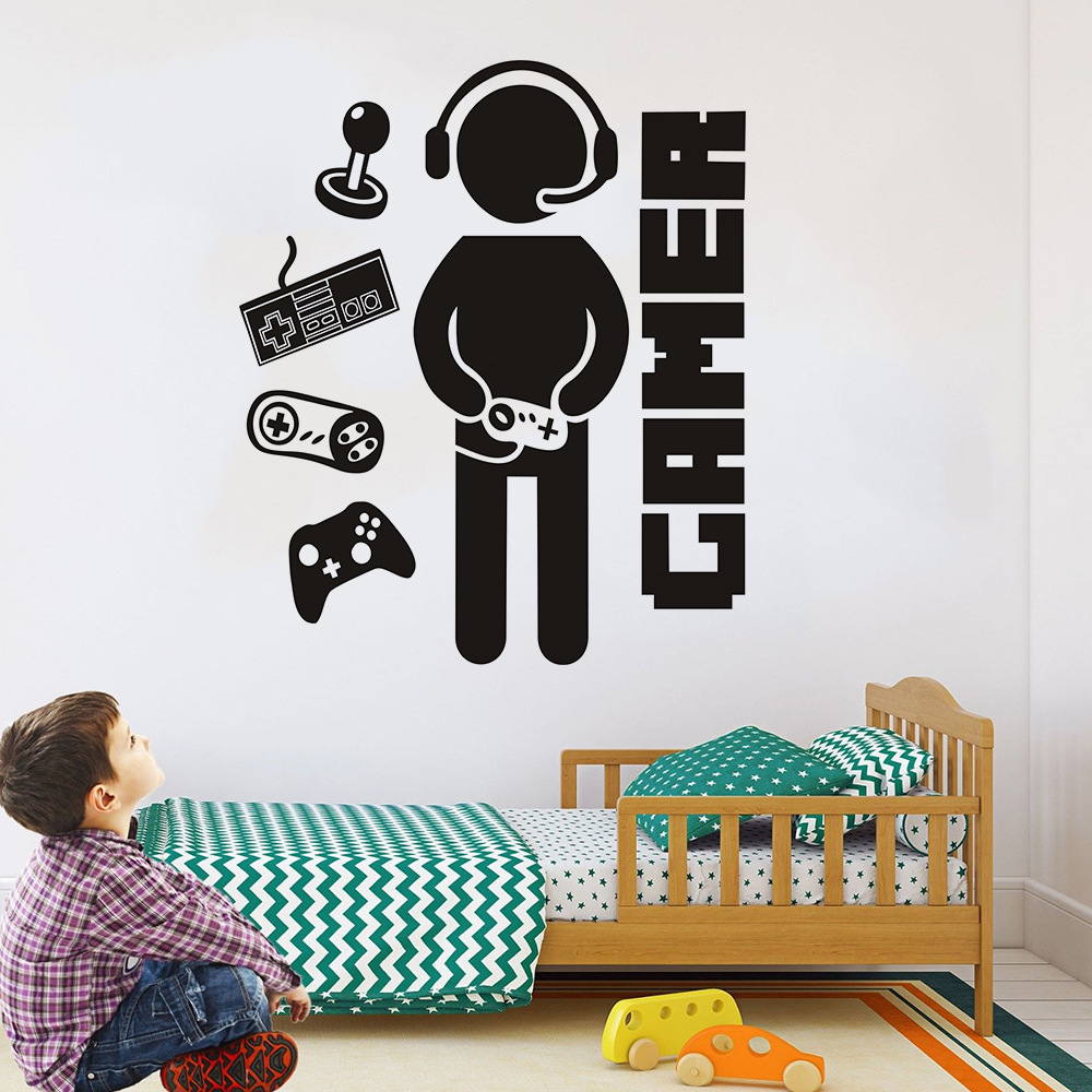 Kun Shang cross-border new GAMS Game handle vinyl carved wall stickers bedroom children's room decorative painting KS476