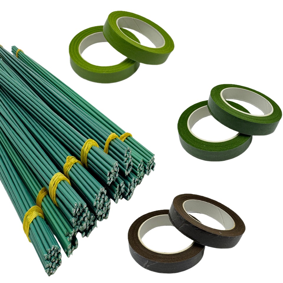 Picture of Floral Tape DIY Tulip Twist Stick Rose Bouquet Packaging Simulated Green Paper Tape 1 Roll for Journaling