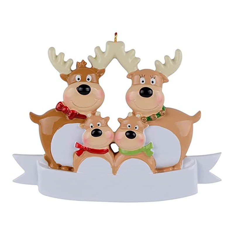 Picture of Christmas Reindeer Family Cute Home Pendant Christmas Elk Family Christmas Holiday Name Pendant