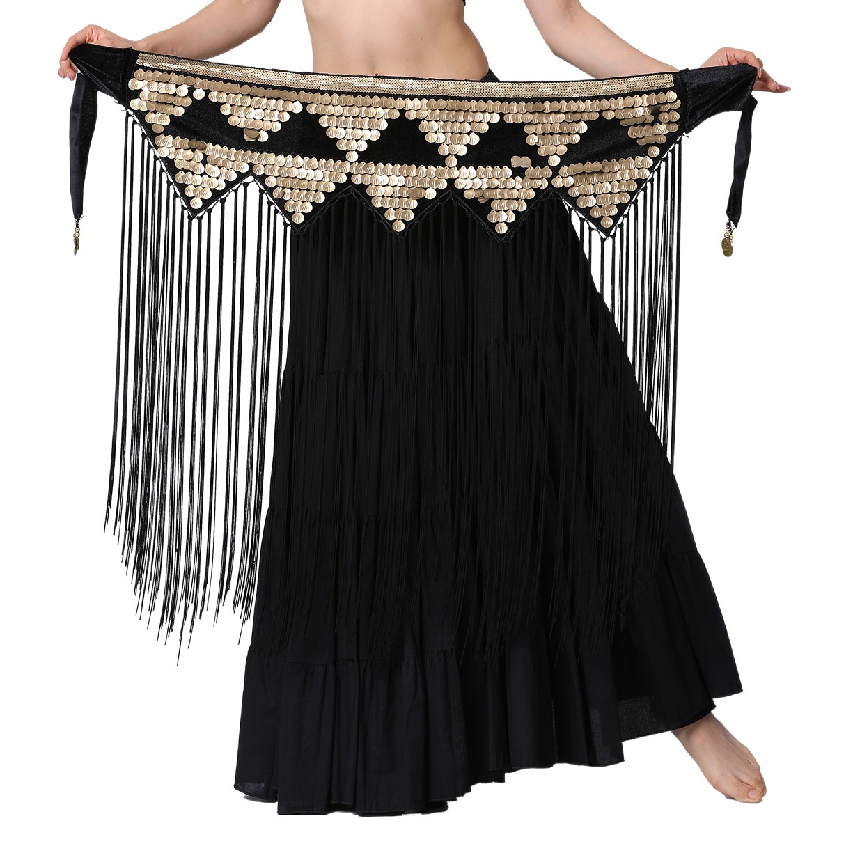 Triangle long tassel waist chain, belly dance waist chain, belly dance waist ornaments, dynamic belly dance waist chain Y1026
