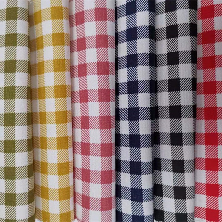 Spot Plaid Printed Fabric Twill Stretch Reactive Printed 7mm Cotton Casual Wear Fashion Shirt Fabric
