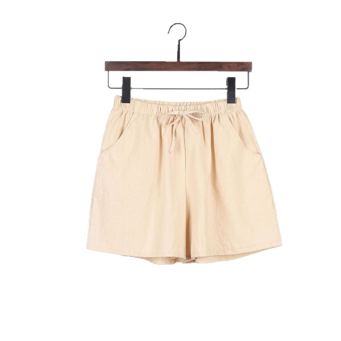 Picture of Foreign Trade Summer New Loose Linen Cotton Linen plus size Student Sports Casual Shorts Women Wide Leg Pants Casual Pants