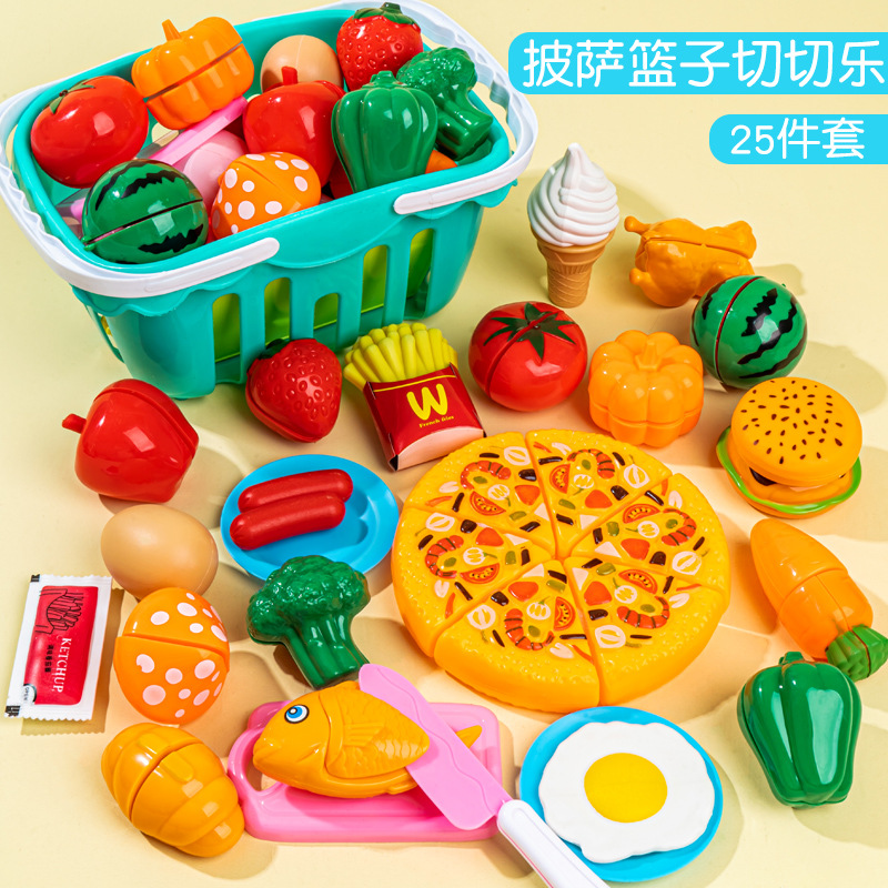 Picture of Fruit-cutting Toys Che Che Le Girl Simulation Vegetable Cake Basket Children's Play Kitchen Toy suit