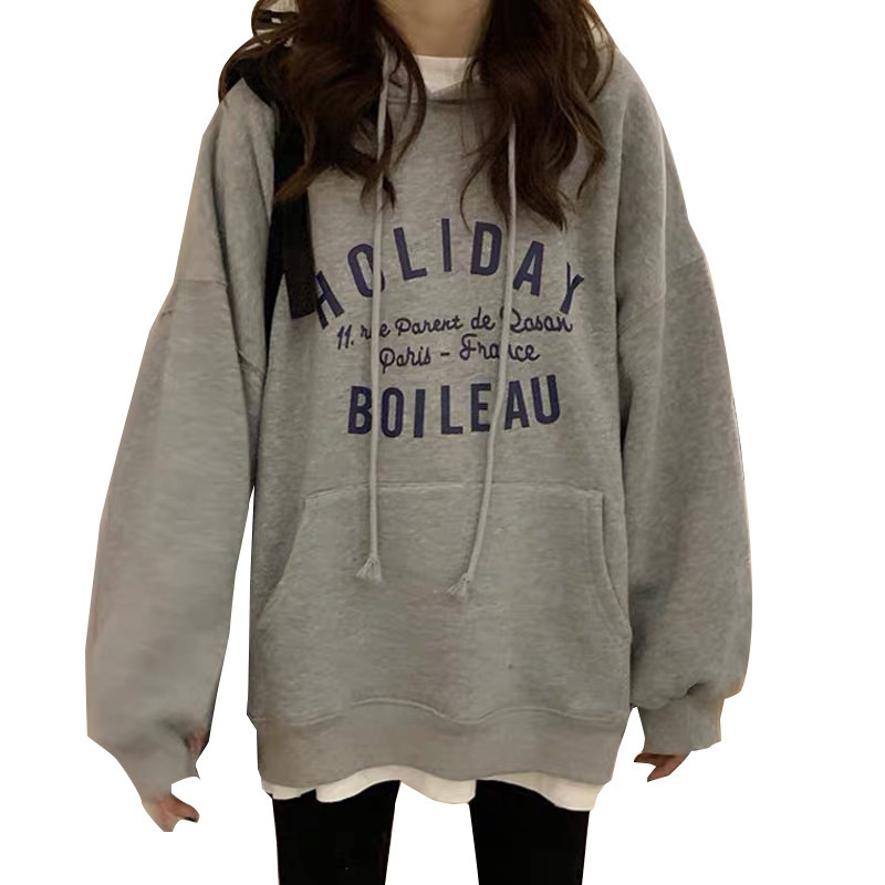 Picture of Hooded Sweatshirt Women's Autum Ins Super Hot 2025 Autum New Thin Loose Korean Style Trendy Cec Hoodie Popular Trend