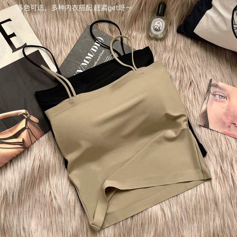 Summer Ice Silk Girl's Tube Top Collar Anti-running Light Fixed Chest Pad Student Base Underwear All-match Camisole Vest