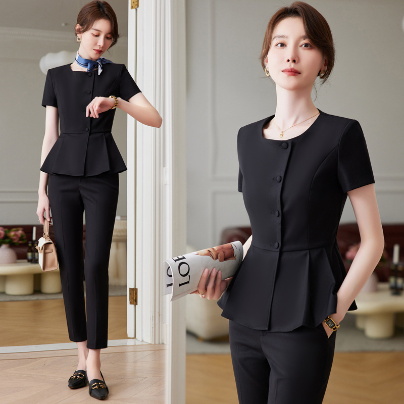 Short-sleeved suit suit women's business attire summer sales department jewelry store sales tooling beautician front desk work clothes