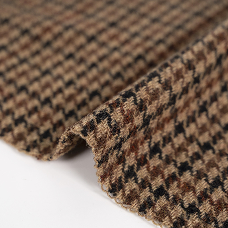 Picture of Manufacturer Full Wool Houndstooth Woolen Fabric 500G/M Outwear Outwear Autumn and Winter Classic Wool Fabric Export Wholesale