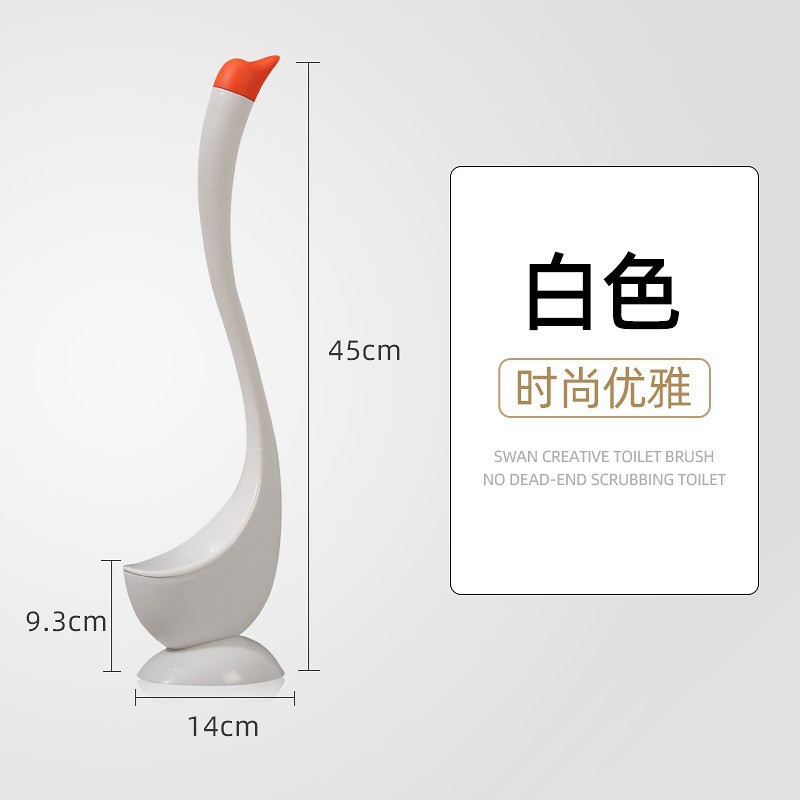 Picture of Creative Swan Toilet Brush Silicone Household No Dead Angle Toilet Brush with Base Bathroom Toilet Cleaning Brush
